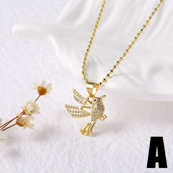 Wholesale Jewelry Simple Animal Zodiac Copper 18K Gold Plated Pendant Necklace