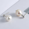 Wholesale Jewelry Simple Baroque Freshwater Pearl S925 Sterling Silver Geometric Electroplated Earrings For Women And Students