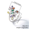 Wholesale Jewelry Simple Butterfly Plant Zircon Ring Women's Fashion Allmatch Personality