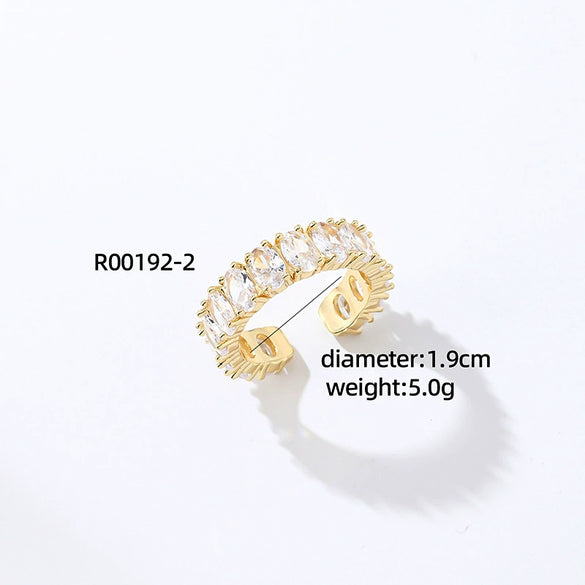 Wholesale Jewelry Simple Butterfly Plant Zircon Ring Women's Fashion Allmatch Personality
