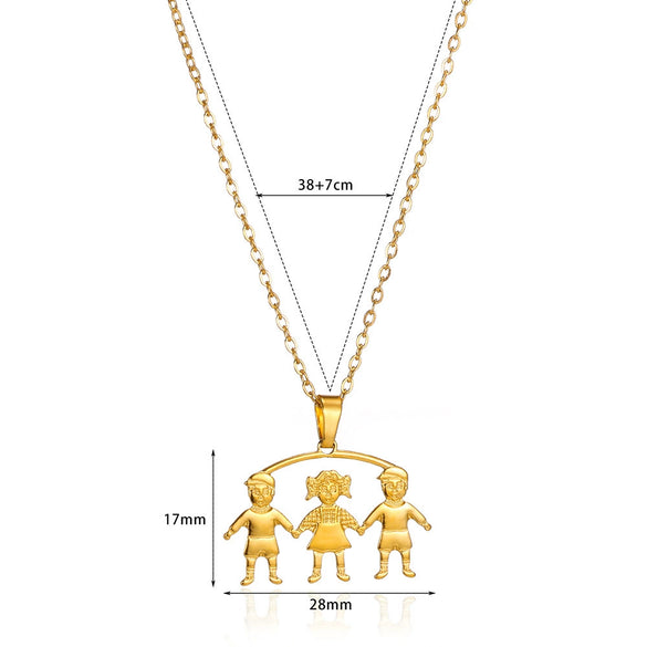 Wholesale Jewelry Simple Cartoon Character Stainless Steel Pendant Necklace