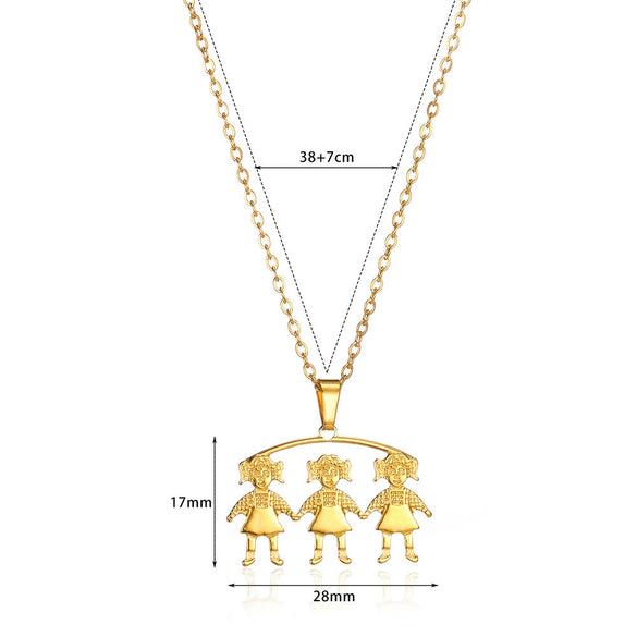 Wholesale Jewelry Simple Cartoon Character Stainless Steel Pendant Necklace