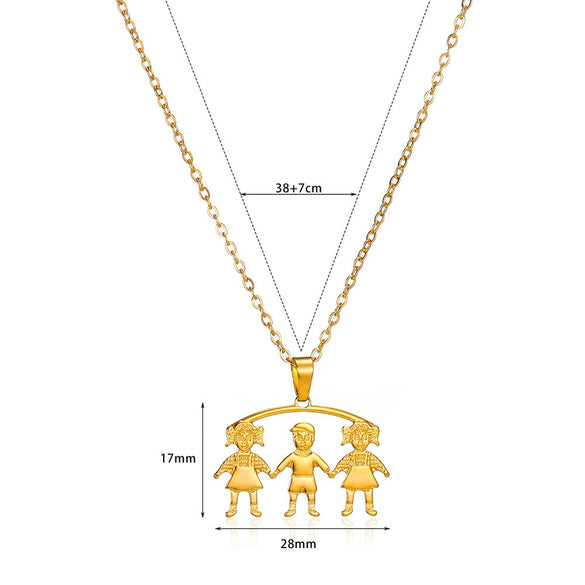 Wholesale Jewelry Simple Cartoon Character Stainless Steel Pendant Necklace