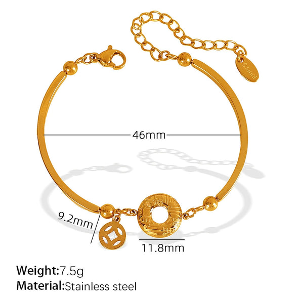 Wholesale Jewelry Simple Chain Bracelet 316L Stainless Steel Geometric Electroplating