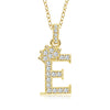 Wholesale Jewelry Simple Classic Crown Zircon English Letter Pendant Copper Goldplated Necklace For Women