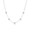 Wholesale Jewelry Simple Copper Gold Plated Artificial Pearl Flower Geometric Inlaid Necklace