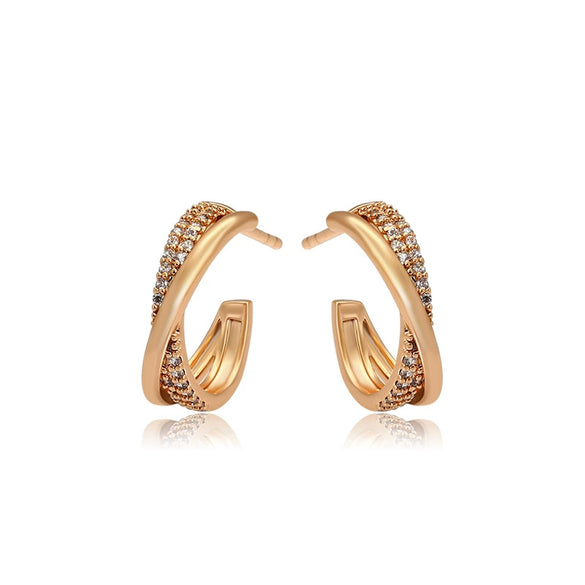 Wholesale Jewelry Simple Cross Alloy Electroplated Women's Ctype Earrings