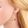 Wholesale Jewelry Simple Design Copper Plated Real Gold Fruit And Heart Shape Pendant Earrings For Women