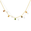 Wholesale Jewelry Simple Fashion Colorful Zircon Geometric Pendant Necklace With Titanium Steel Bead Chain