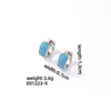 Wholesale Jewelry Simple Fashion Geometric Copper Gold Plated Colorful Zircon Earrings For Women