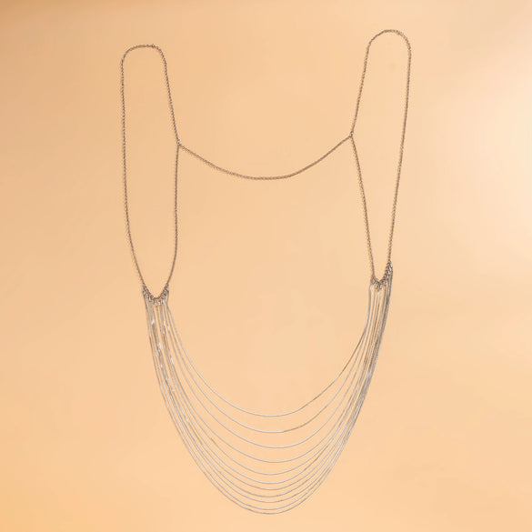 Wholesale Jewelry Simple Fashion Multi Layer Tassel Body Chain Exaggerated Design Snake Bone Chain Copper Iron Electroplated For Women