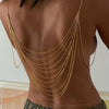 Wholesale Jewelry Simple Fashion Multi Layer Tassel Body Chain Exaggerated Design Snake Bone Chain Copper Iron Electroplated For Women