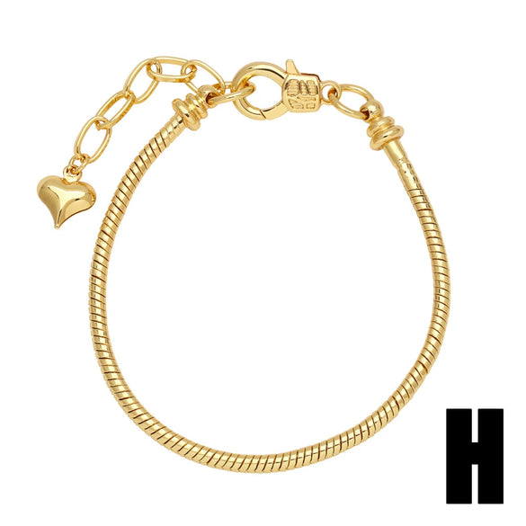 Wholesale Jewelry Simple Fruit Cherry Eye Pendant Copper Electroplated Bracelet