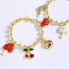 Wholesale Jewelry Simple Fruit Food Style Geometric Copper Goldplated Pendant Bracelet