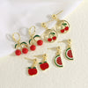 Wholesale Jewelry Simple Fruitstyle Copper Goldplated Earrings