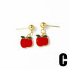 Wholesale Jewelry Simple Fruitstyle Copper Goldplated Earrings