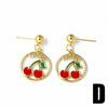 Wholesale Jewelry Simple Fruitstyle Copper Goldplated Earrings