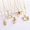 Wholesale Jewelry Simple Geometric Copper Dragonfly And Flower Pendant Necklace With Regular Chain And Electroplating