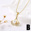 Wholesale Jewelry Simple Geometric Copper Dragonfly And Flower Pendant Necklace With Regular Chain And Electroplating
