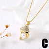 Wholesale Jewelry Simple Geometric Copper Dragonfly And Flower Pendant Necklace With Regular Chain And Electroplating