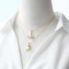 Wholesale Jewelry Simple Geometric Copper Dragonfly And Flower Pendant Necklace With Regular Chain And Electroplating