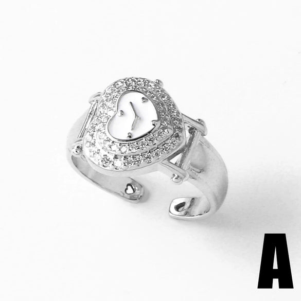 Wholesale Jewelry Simple Geometric Copper Electroplated Open Ring