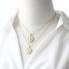 Wholesale Jewelry Simple Geometric Copper Electroplated Pendant Necklace With O Word Chain