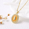 Wholesale Jewelry Simple Geometric Copper Electroplated Pendant Necklace With O Word Chain