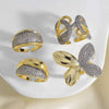 Wholesale Jewelry Simple Geometric Copper Electroplating Irregular Opening Ring For Women