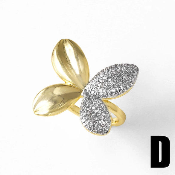 Wholesale Jewelry Simple Geometric Copper Electroplating Irregular Opening Ring For Women