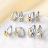 Wholesale Jewelry Simple Geometric Copper 18K Gold Plated Cross Butterfly Zircon Earrings