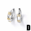Wholesale Jewelry Simple Geometric Copper 18K Gold Plated Cross Butterfly Zircon Earrings
