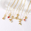Wholesale Jewelry Simple Geometric Fish Tail Pendant Necklace Copper Gold Plated Ochain