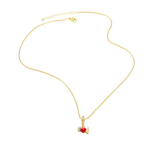 Wholesale Jewelry Simple Geometric Fish Tail Pendant Necklace Copper Gold Plated Ochain