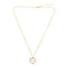 Wholesale Jewelry Simple Geometric Heart Copper Pendant Necklace With O Word Chain Electroplating