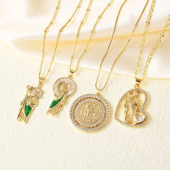 Wholesale Jewelry Simple Geometric Heart Copper Plated Real Gold O Word Chain Necklace For Women
