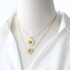 Wholesale Jewelry Simple Geometric Heart Shape Copper Gold Plated Pendant Necklace Box Chain