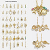 Wholesale Jewelry Simple Geometric Mixed Gemstone Setting Copper Pendant With O Word Chain For Women