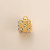 Wholesale Jewelry Simple Geometric Mixed Gemstone Setting Copper Pendant With O Word Chain For Women