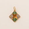 Wholesale Jewelry Simple Geometric Mixed Gemstone Setting Copper Pendant With O Word Chain For Women