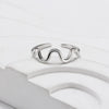 Wholesale Jewelry Simple Geometric Pattern Silver Electroplated Adjustable Open Ring
