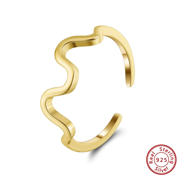 Wholesale Jewelry Simple Geometric Pattern Silver Electroplated Adjustable Open Ring