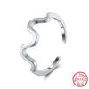 Wholesale Jewelry Simple Geometric Pattern Silver Electroplated Adjustable Open Ring