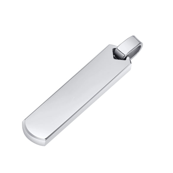 Wholesale Jewelry Simple Geometric Rectangular Stainless Steel And Titanium Steel Pendant Necklace With Lettering For Men