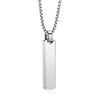 Wholesale Jewelry Simple Geometric Rectangular Stainless Steel And Titanium Steel Pendant Necklace With Lettering For Men