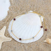 Wholesale Jewelry Simple Geometric S925 Sterling Silver Anklet With Natural Garnet Hollow Beads