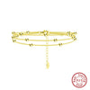Wholesale Jewelry Simple Geometric 925 Silver Three Layer Round Bead Bracelet With Electroplating For Women