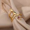 Wholesale Jewelry Simple Geometric Stainless Steel Zircon Open Ring For Women