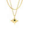 Wholesale Jewelry Simple Geometric Star Inlaid Zircon 316L Stainless Steel Electroplated Ochain Pendant Necklace