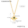 Wholesale Jewelry Simple Geometric Star Inlaid Zircon 316L Stainless Steel Electroplated Ochain Pendant Necklace
